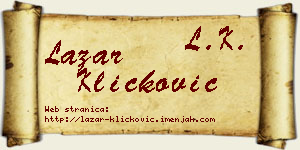Lazar Kličković vizit kartica